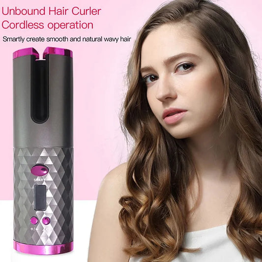 Portable Automatic Rotating  Ceramic Hair Curler with LED Thermostat.